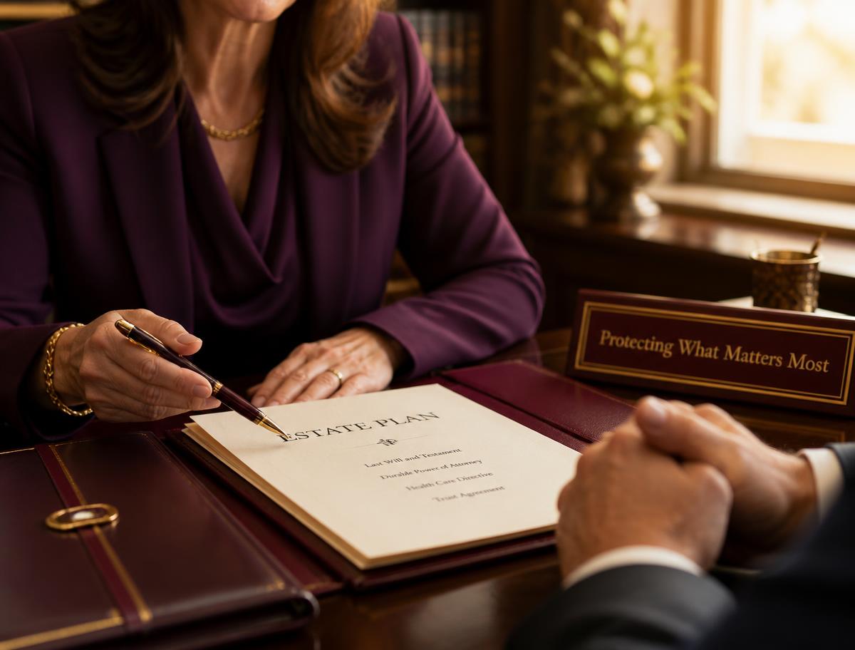 Adviser explaining an estate plan to a client